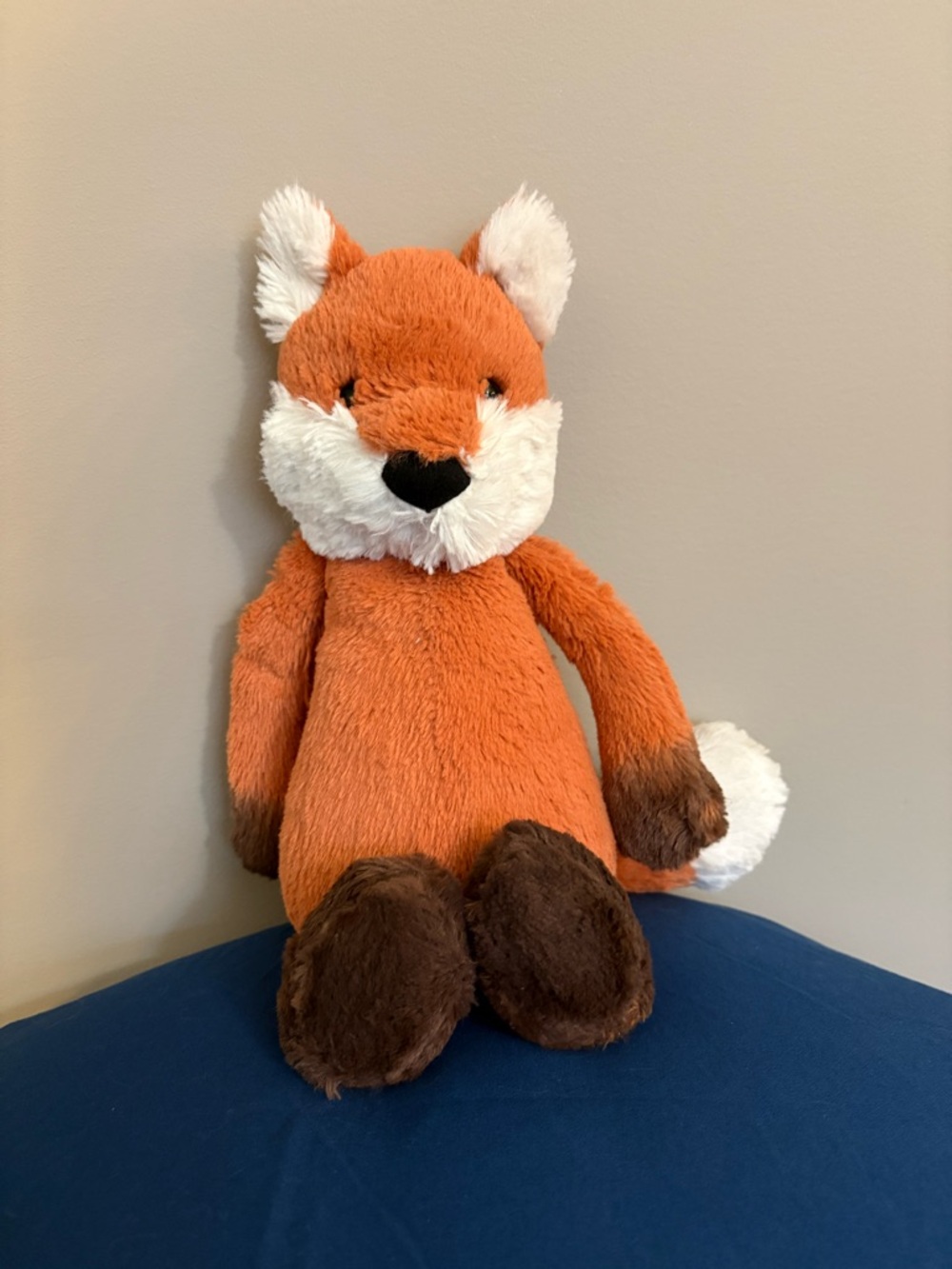 Jellycat Orange Fox Plush with White Face & Customized Brown Paws
